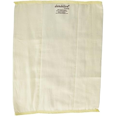 Pañal preplegado Dandelion Diapers 100% algodón orgánico natural sin blanquear Cover