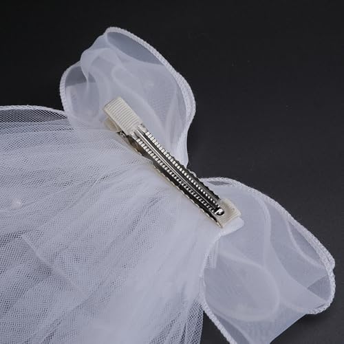 Bow Pearl Bride Veil Pearl +Lotus leaf gloves Set Wedding Bridal Veil/Bride/Bachelorette Party Veil for Women and Brides Hairpin4