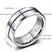 Greenpod 8MM Tungsten Carbide Rings Silver Blue High Polished Beveled Edge Wedding Band for Men Women Engraved I Love You Size 10