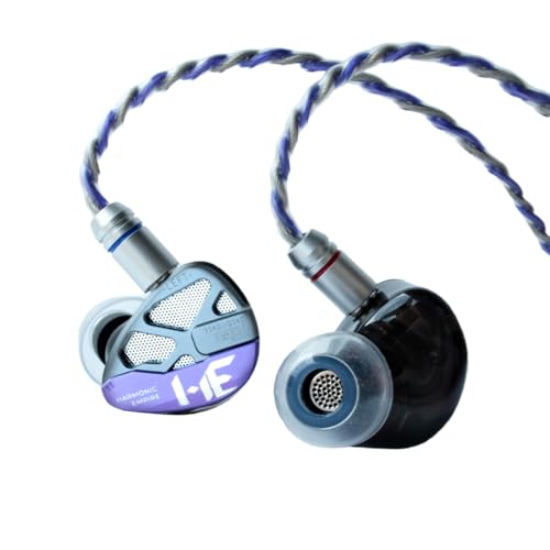 Image of HE Xiao Qiao Semi-open Single Dynamic In Ear Monitors, 10mm Graphene Diaphragm Dynamic driver IEM, Gaming IEM Earphones, HiFi Wired Earphones with back 5 Axis CNC Hyper Presicion Resin (Purple, 3.5mm)