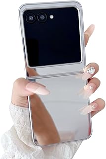 KOOLRIVER・For Razr 60 背面ミラー ケース Razr60 Ultra カバー 折りたたみ型 背面ミラー 鏡面 カバー プラスチック ハードケース ストラップ穴 シンプル モトローラ レーザー60 / 60 ウルトラ おしゃれ