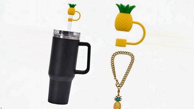 2Pcs 10mm Pineapple Straw Lid Cap Cup Accessories miniatura 7