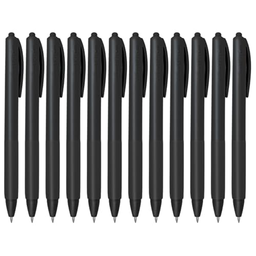 Image of uni-ball MFB 0.7mm Ball Pen | Retractable Mechanism & Matte Body Finish (Black Ink, Pack of 12)