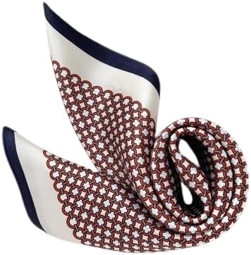 Chain Print Soft Lightweight Luxury Pattern Casual Office Work Wear Satin Head Scarf - Neck Scarf (Square) (22"x22")