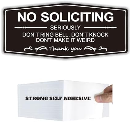 Wofedyo No Soliciting Sign For House  With Strong Adhesive Tape Durable Soliciting Signs Home Office Solicitation Signs Front Door Wall Window Clear Black 20 - View #2