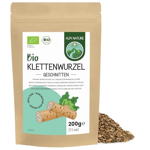 Alpi Nature Raíz de Bardana Infusión Orgánica 200g, Trozos de Raíz de Bardana Secos y Cortados, Té Suelto