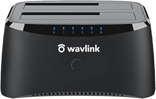 WAVLINK USB 3.0 a SATA IIIIII de doble bahía para disco duro externo para disco duro SSD de 2.53.5 pulgadas, duplicador de disco duro (hasta 2 x 16