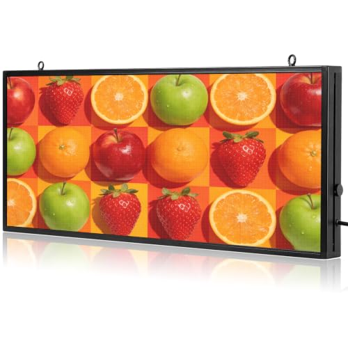 Image of HCTCPALS P3 HD LED Display Screen 40 inchx18 inch, 320x128 Pixels Video Wall Panel, Full Color Programmable Scrolling LED Sign Outdoor Waterproof, Support Video /Image /Text for Commercial Advertising
