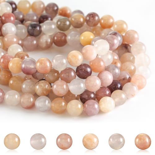 JYSNOW 180 Piezas 4mm Piedras para Pulseras, Piedras Preciosas Redondas Sueltas, Cuentas de Piedras Preciosas con Agujeros, Colgantes de JoyeríA, para Hacer Joyas Pulseras Collares Estilo 2