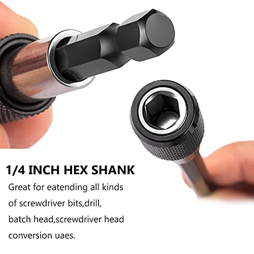 Flexible Drill Bit Extension Set 9Pcs,Hex Shank 105°Right Angle Drill Bit Attachment,3Pcs Universal Socket Adapter Set & Screwdriver Bit Set,3 Pcs 1/4”Hex Shank Drill Bit Holder Extension Set … … #TOP1