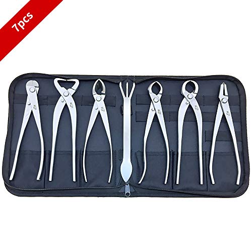 MainCustom 7-Piece Bonsai Tool Set Bonsai Trimming Shear Kit Durable Bonsai Garden Indoor Plant Care Scissors Cutting Multifunctional Tool