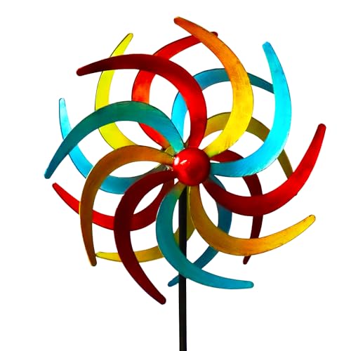 Molino de Viento de Hierro para Exteriores, 3D Unique and Magical Metal Windmill Spin, Wind Spinners For Garden, Molinillo de Viento de Metal para jardín Wind Sculpture Spinner