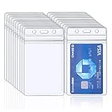 10 PCS Kunststoff Namensschilder, Kartenhülle Ausweis Transparente Ausweishülle Durchsichtige Flexible Kartenhülle Schutzhülle Ausweishülle Abzeichenhalter Namensschild Id-Kartenhalter, Vertikal