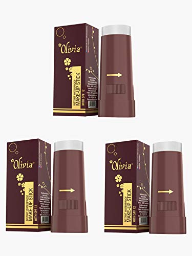 Image of Olivia Instant Waterproof Makeup Matte Stick Concealer (Pearl white, 15g Shade No.007W, SPF 12) - Pack of 3 Matte Finish