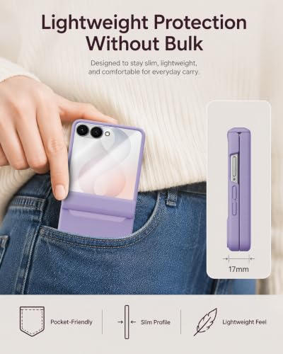 Image of STORMTAL for Samsung Galaxy Z Flip 8 Case, Hinge Protection, Built-in Screen Protector, Wireless Charging, Shockproof, Slim Rugged Phone Protective Case for Galaxy Z Flip 8 Purple