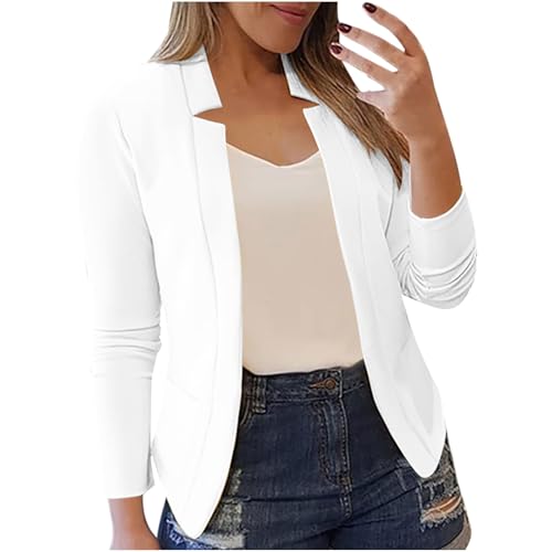Blazers for Women Business Casual Work Office Suit Coat Tops Cropped Cardigan Jacket 2025 Fall Long Sleeve Outerwear
