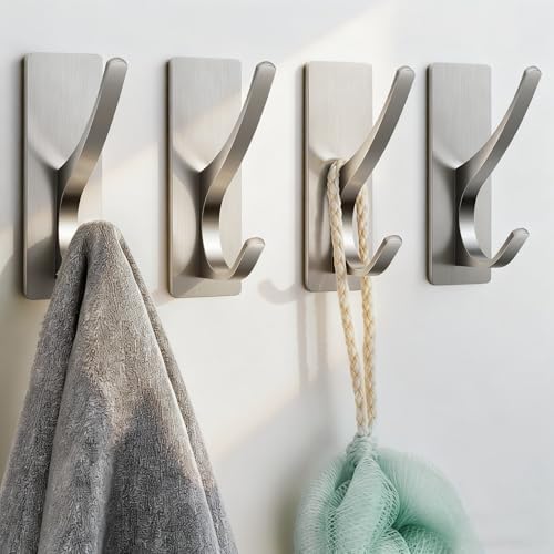 Self Adhesive Towel Hooks: Extra Strong 13LB, Stainless Hook for ...