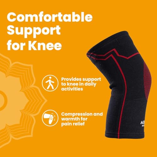 Image of Unisex 3D Knee Cap Red | Adjustable Support for Knee Pain Relief & Injury Prevention | Breathable, Comfortable & Durable|Ideal for Sports, Recovery & Daily Use - (Size - M)