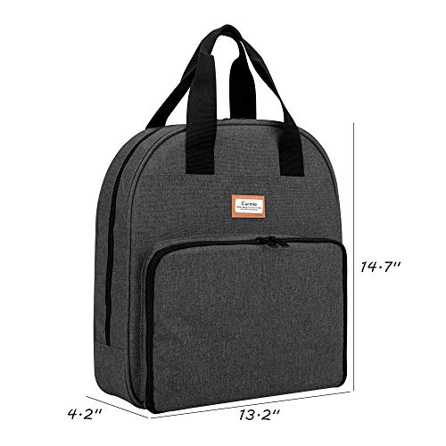 Curmio Embroidery Bag, Portable Embroidery Project Storage For Embroidery Hoops, Floss, And Cross Stitch Supplies, Bag Only, Black (Patented Design) #TOP5