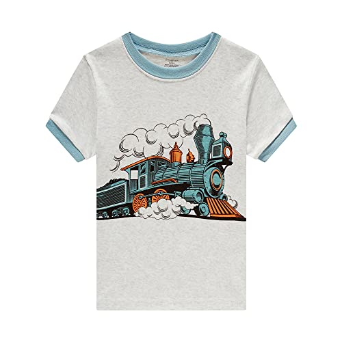 Popshion Boys Pajamas 100% Cotton Toddler Clothes Summer Pjs for Boy Planet Dinosaur Sleepwear Kids Short Sets 2-10 Years2