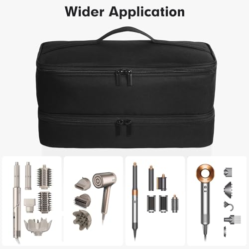 GENCAM Double-Layer Carrying Case for Shark Flexstyle, Travel Case for Shark 430/440 Flexstyle or SpeedStyle, Portable Storage Case for Shark Flexstyle FlexFusion/Dyson Airwrap Styler and Attachments