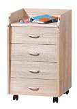 Dmora Cassettiera Kiel 40x36x65h cm Beige 4 Cassetti Apertura Scorrevole, Chiusura Scorrevole