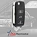 Replacement Keyless Entry Remote Flip Key Fob fits 2002 2003 2004 2005 VW Jetta, Golf, Passat (HLO1J0959753AM)