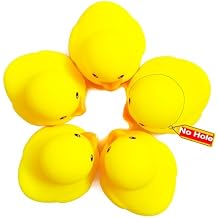 No Bebe Waterproof 5Pcs 2 inch Rubber Yellow Duck/Ducikes Bath/Pool/Water Float Toy Stuffed with Sealed Plug Without Hole or with No Hole for Kids in Bulk
