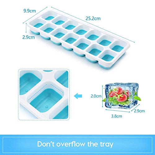 3 Packs Ice Cube Trays Silicone Ice Cube Trays with Lids Easy Release Ice Trays Flexible BPA Free Stackable Ice Cube Trays - Thumbnail 4