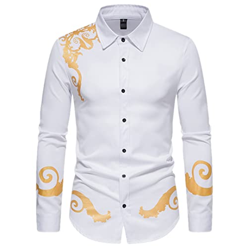 Chemise à imprimé floral doré Niiyyjj le raffinement d'une coupe ajustée