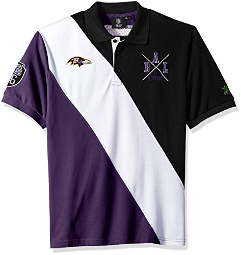 Polo de rugby NFL FOCO coton homme manche longue rayé diagonal