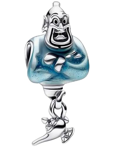 Ciondolo Genio e lampada Aladdin in argento Sterling 925, compatibile con ciondoli Pandora e molti altri bracciali con ciondoli., pequeño, Argento, Nessuna pietra preziosa