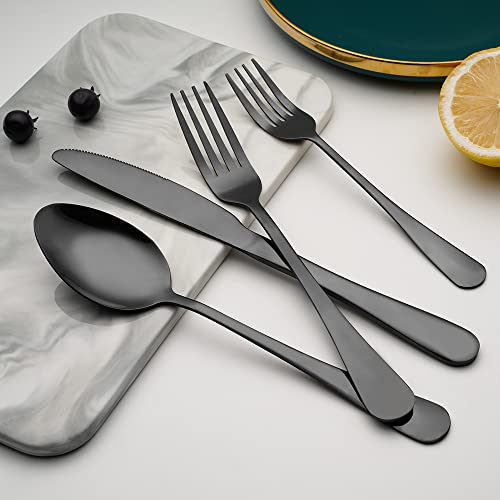 16 Piece Cutlery Set Black Cutlery Set Suitable for 4 People Stainless