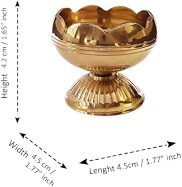 Pooja Parcel Brass Lotus Diya Set of 2 - Handcrafted Oil Lamps for Home Decoration, Pooja Room, Office, and Temples