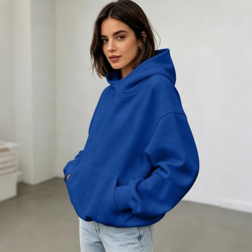 Funnel Neck Hoodie Women Oversized Mock Neck Sweatshirt Fall Outfits - image 3