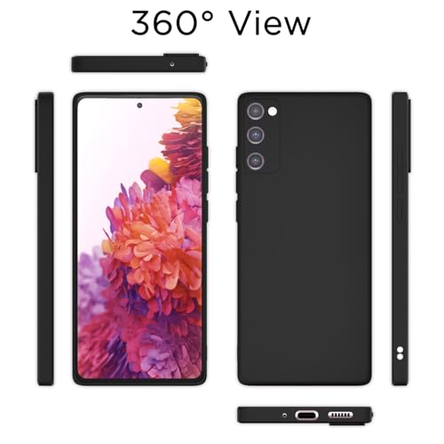 Image of Outlouders Back Cover for Samsung Galaxy S20 FE 5G | Camera Protection | Durable Soft Matte Silicone Bumper Case (Black)