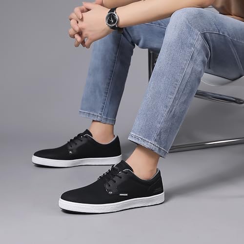 Image of ANALEAF Mens Casual Shoes Oxford Fashion Dress Sneakers Business Lace-Up Shoes