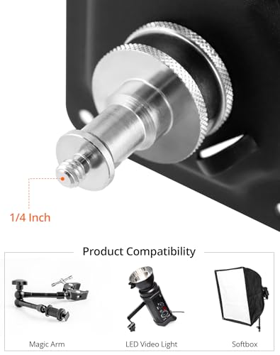 QWORK® Accesorio de Soporte de Montaje en Pared y Techo con Rosca Universal de 1/4 de Pulgada para cámara, Monitor e iluminación de Estudio - imagen 2