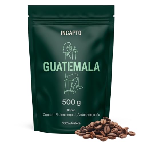 Incapto Café en Grano de Especialidad 500g | Origen Guatemala | 100% Arábica | Specialty Coffee 86.25 puntos SCA | Tueste Natural y Artesanal | Finca Quetzaltenango, Mujeres de Chuva