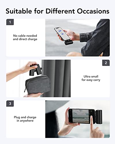 image for VRURC Mini Portable Charger for iPhone, 2-Packs Power Bank with Built 