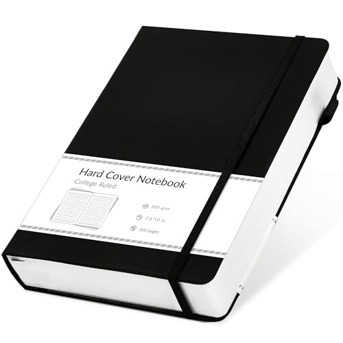 Grand carnet de notes B5 premium couverture rigide noire CAGIE 100g