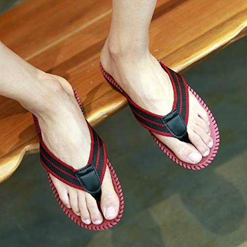xsby Men's Comfortable Non Slip Flip Flops Thongs Sandals Beach Slippers3