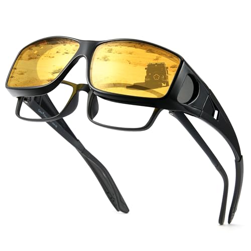 Cyxus Fit Over Polarized Sunglasses for Prescription Glasses – UV Protection Eyewear for Driving, Fishing, Outdoor Activities