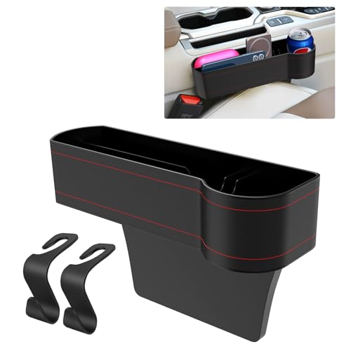 Getränkehalter Auto, Multifunktionale Becherhalter Auto, Universell Flaschenhalter Auto, Getränke Halter, Autositz Organizer für Kaffeebecher Getränkedose Phone, PU Leder Car Cup Holder, 2 Haken