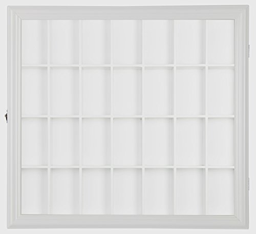 Gallery Solutions 18x16 Collectible Display Case Shadow Box with Hinged Front, White