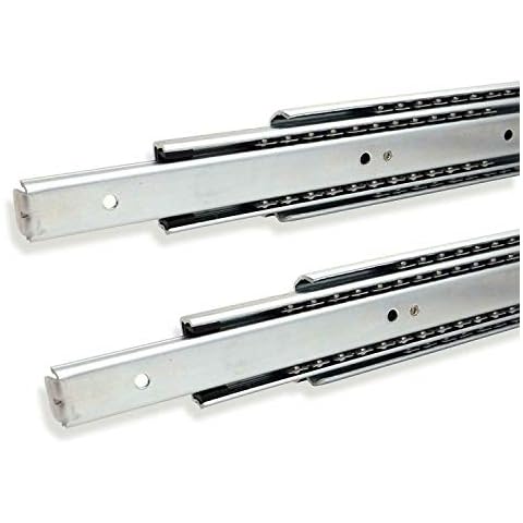 Heavy Duty 100kg, 1 Pair (2 Pieces) Full Extension Drawer Runners Slide Bearing Heavy Duty (Length: 300mm (12")) (600mm(24")) Cover
