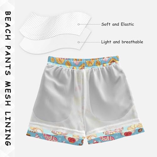 ALAZA Cake Ice Cream Donut Boys Quick Dry Beach Board Shorts Kids Swim Trunks Bathing Suit Swimsuit4