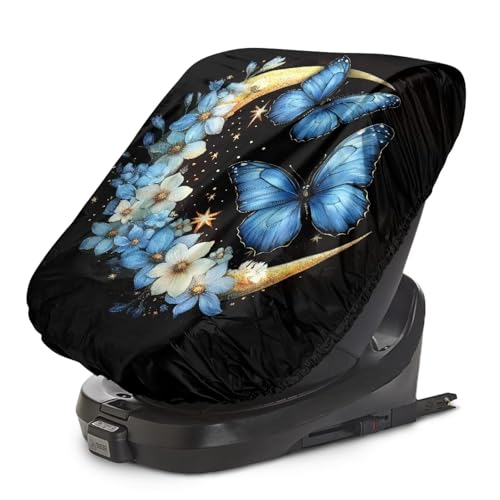 Brosoneto Baby Car Seat Sun Shade Cover, Butterfly Moon Infant Car Seats Heat Protector UV Block and Reflective Keep Your Toddler's Carseat at a Cooler Temperature Travel Accessories