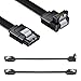 BolAAzuL SATA Cable III Right Angle & Straight, 2-Pack SATA Data Cables 90 Degree + SATA 3 Cable Straight to Straight, 6Gbps Tangle-Free SATA Cable 7pin Black with Locking Latch for Hard Drive SSD