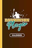 Kalender Badminton Player: Badminton Federball Spieler Badmintonschläger I Weißes Papier I A5 Format I [Undatiert] Jahresplaner Routen-Planer I Taktik Schule